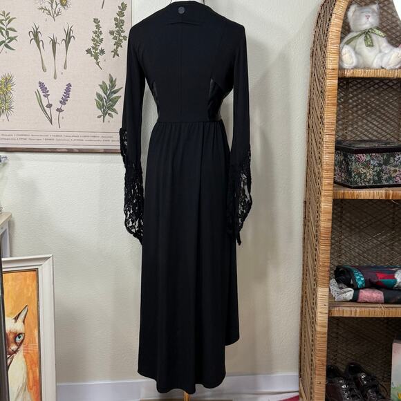 Maleficent Black Corset Dramatic Sleeve Dress Disney Bound Cosplay Goth Witchy L - Picture 3 of 8